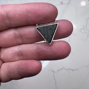 Triangle lava stone set in sterling silver